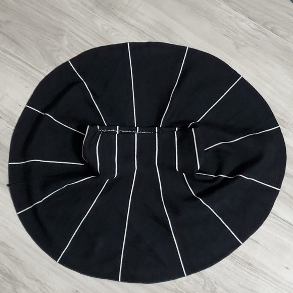 skater skirt black white stripe round twirl mini - Picture 3 of 5